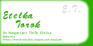 etelka torok business card