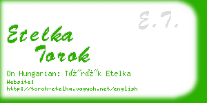 etelka torok business card